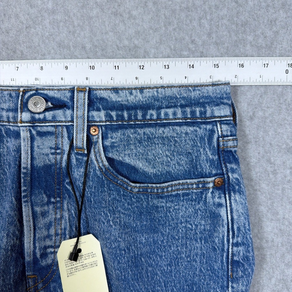 Levis Premium Wedgie Straight Jeans Blue Marble High Rise Button Fly 30x28 NEW - Picture 5 of 11